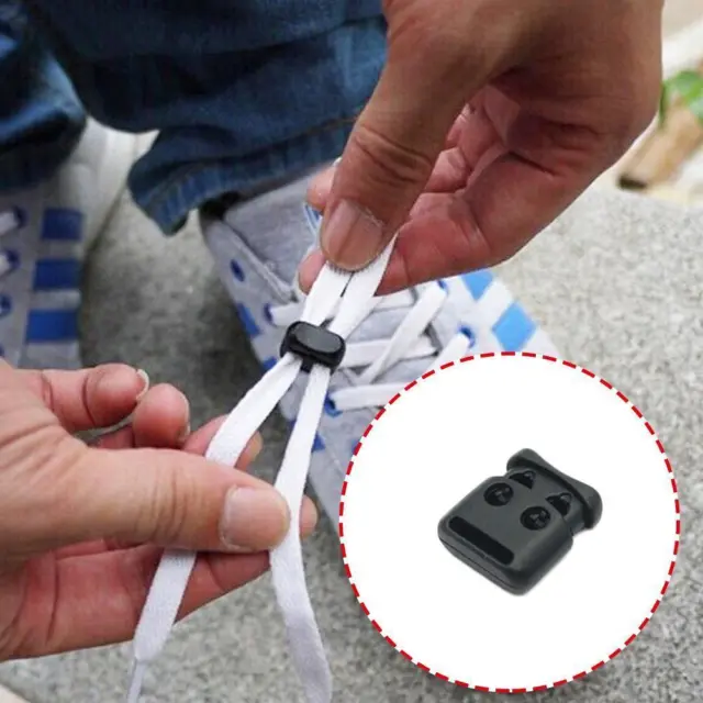 10x Shoe Lace Shoelace Buckle Rope Clamp Cord Lock Clips Stopper Run Lot P8