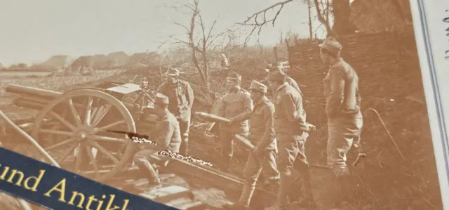 K.u.K Foto Wk1 ww1  Feldgeschütz in Stellung Mörser Flak Soldaten orden Offizier