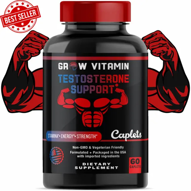 Weider Grow Vitamin Prime Testosterone Support 60 Capsules Exp 04 2024