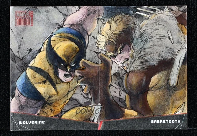 2020 Marvel Booklet Sketch Wolverine vs Sabretooth 1/1 Lydi Li Tubillara Auto