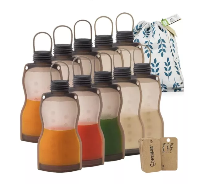 Haakaa Silicone Milk Storage 10 Bags 260ml Each Includes Storage Bag And Tags