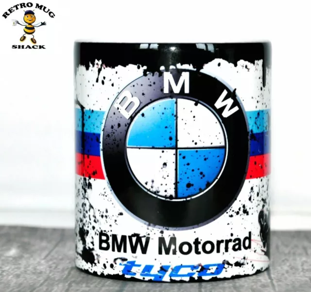 Premium Retro BMW Motorrad Rennmotorrad Öldose Becher Tee Kaffeetasse