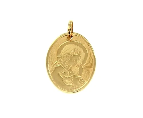 Grande Médaille Pendentif Ovale Vierge Marie – Argent Sterling – Bijou Ancien