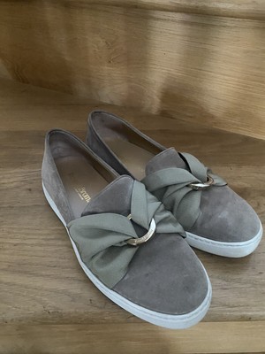 Russell Bromley Taupe Scarpe da ginnastica 36/37 UK 4 CASABLANCA PELLE NABUK FIOCCO BEIGE MOCASSINI. 