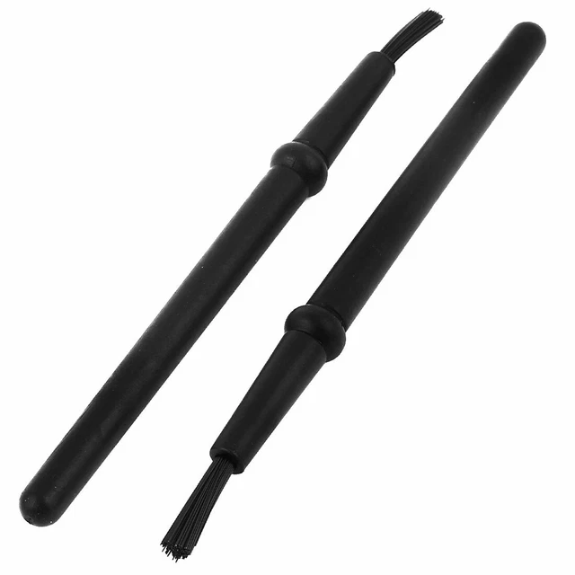 2PCS 20mm x 4mm Black Plastic Circular Handle Antistatic Cleaning ESD Brush
