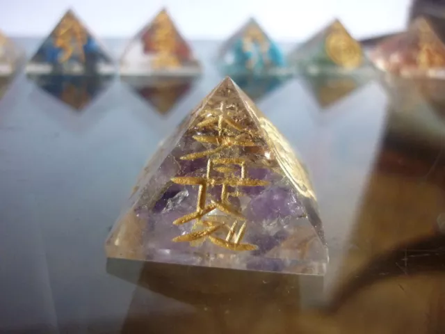 PIRAMIDE ORGONE orgonite AMETISTA REIKI 7 CHAKRA SAHASRARA + CD EBOOK energia