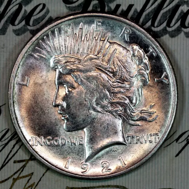 * 1921-P * Solid+ Gem Bu Ms Peace Silver Dollar * From Original Collection