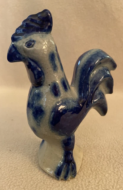 Vintage Beaumont Pottery Salt Glazed Finish Rooster Chicken Hen York Maine