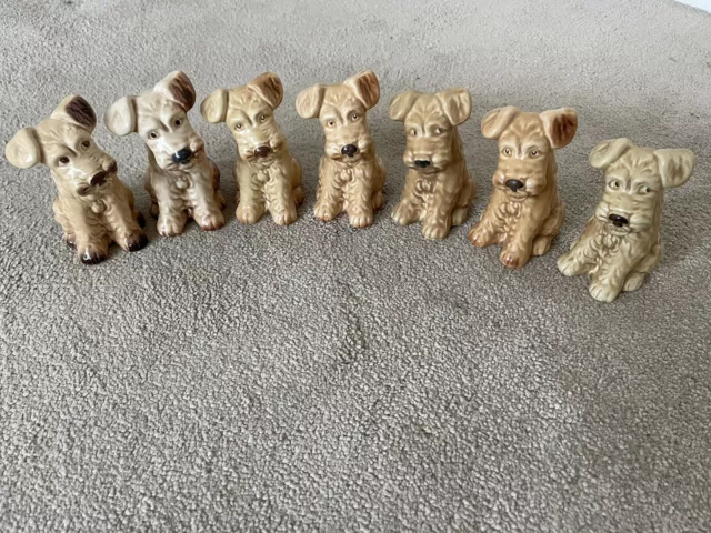 7 Sylvac pottery dogs All 1378 Style 2