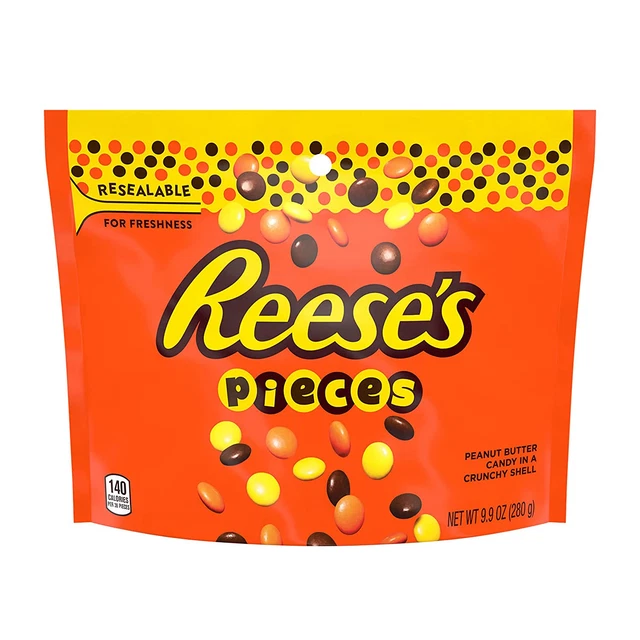 REESE'S PIECES Peanut Butter in a Crunchy Shell Candy, Gluten Free, Bulk, 9.9 oz