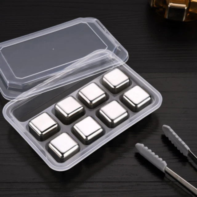 4/6/8 SS304 Metal Ice Cube Frozen Ice Particles Clip for Whiskey with Ice Tongs