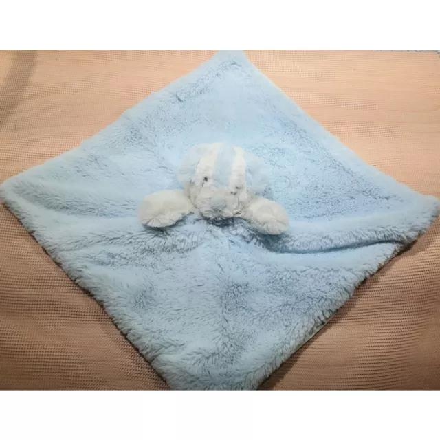 Blankets & Beyond Baby Security Blanket Lovey Puppy Dog Blue White Plush