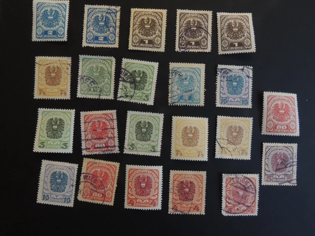 Briefmarken „22x Österreich teilw. Falz wie abgebildet (29)“