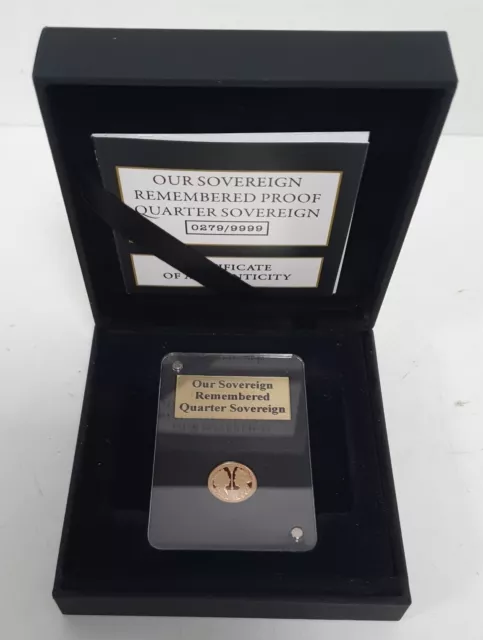 The London Mint 'Our Sovereign Remembered' 22ct Gold Quarter Sovereign PROOF