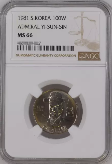 KOREA 1981 100 Won Rare Coin  NGC MS 66, Only 100000 Ea  Issued