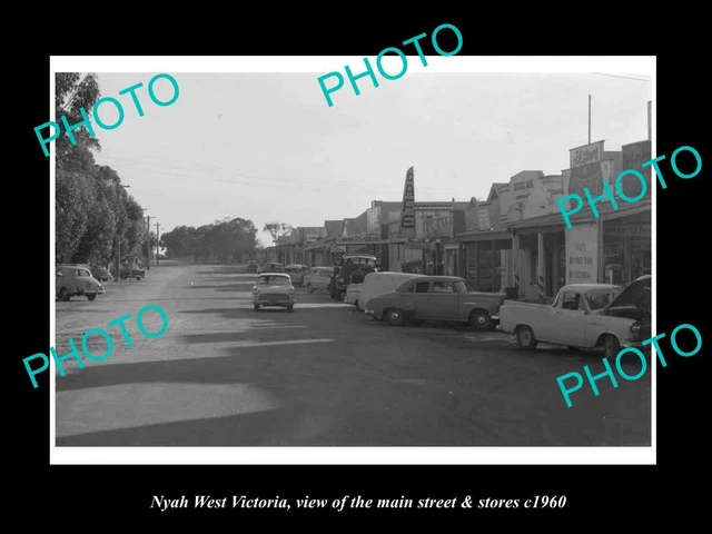 Nyah OLD 8X6 HISTORIC PHOTO OF NYAH WEST VICTORIA THE MAIN St & STORES c1960 ...