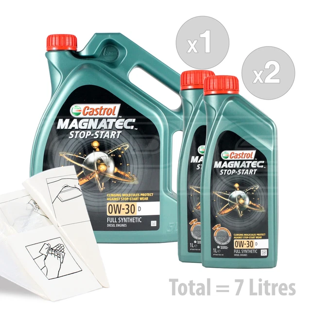 CAR ENGINE OIL Service Kit / Pack 7 LITRES Castrol Magnatec 0w30 D 7L
