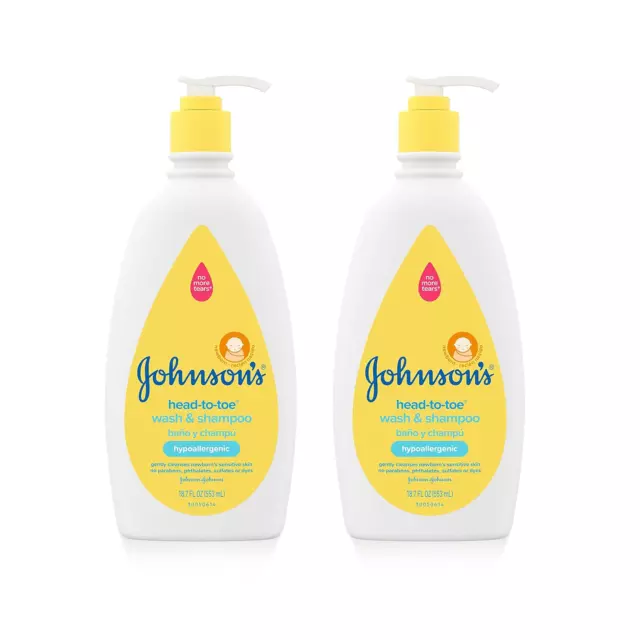 Johnsons Baby Head-To-Toe Gentle Baby Body Wash & Shampoo, Tear-Free, Sulfate-F