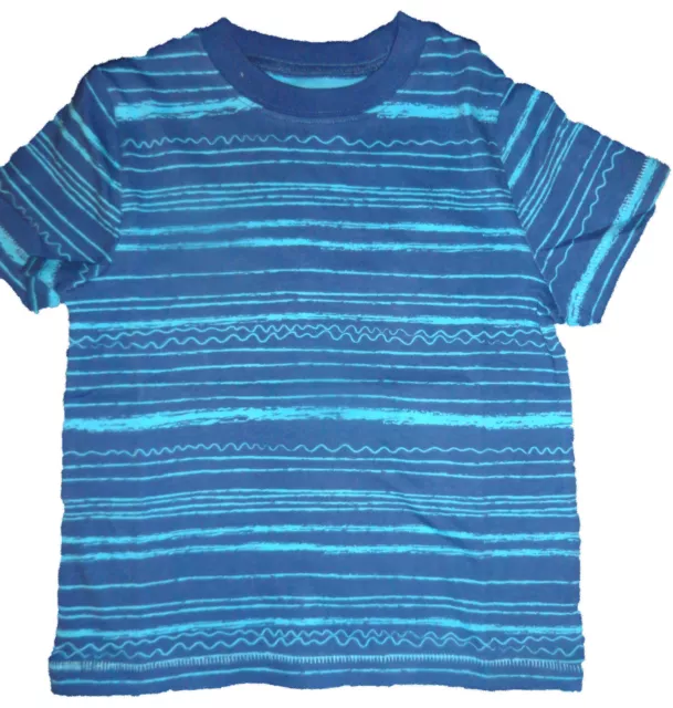 Toddler Baby Boy Okie Dokie Match Ups Blue Striped Short Sleeve Top 3T, 4T