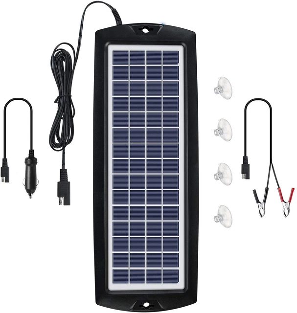 Car Battery Trickle Charger & Maintainer 12V Solar Panel Power Kit Portable Back