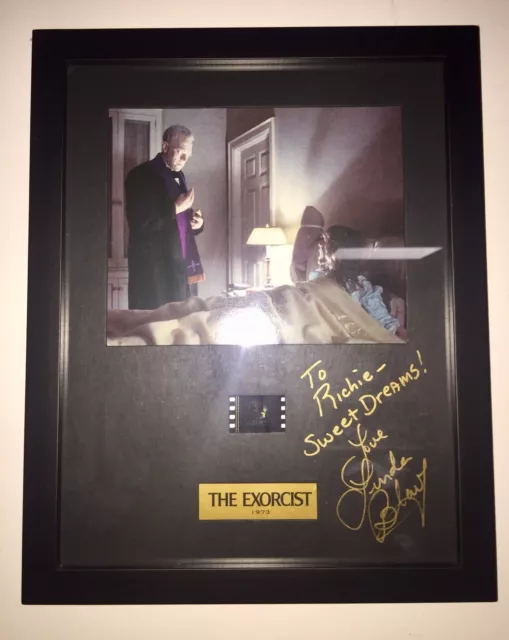 Genuine Linda Blair Autograph The Exorcist Framed Photograph And Film Cell