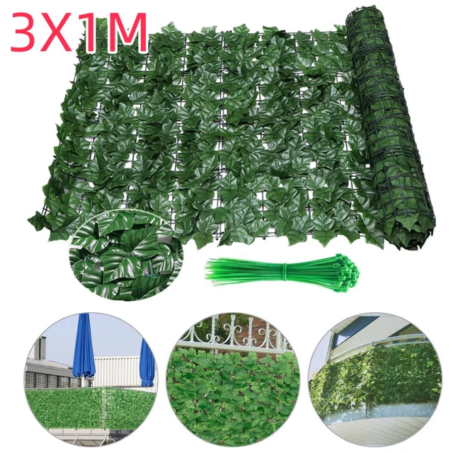 3X1M Künstliche Hecke Wanddekoration Sichtschutzhecke Pflanzen Hecke Grün DE