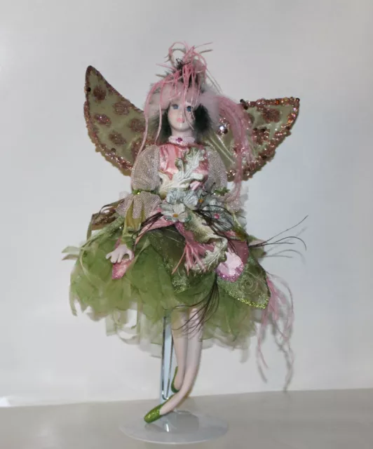 Princess Fairy Doll Vinyl 18" Tall Green & Pink w/Green eyes Hangable