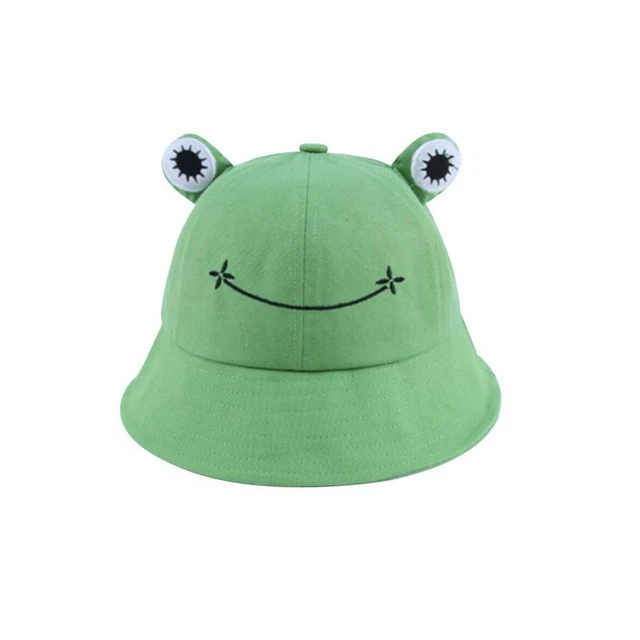 Été coton mignon grenouille seau chapeau hommes femmes en plein air