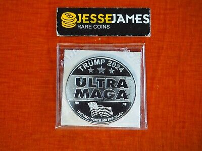Silver Ultra Maga Donald Trump 2024 1 Troy Ounce .999 Fine Silver In A Coin Flip