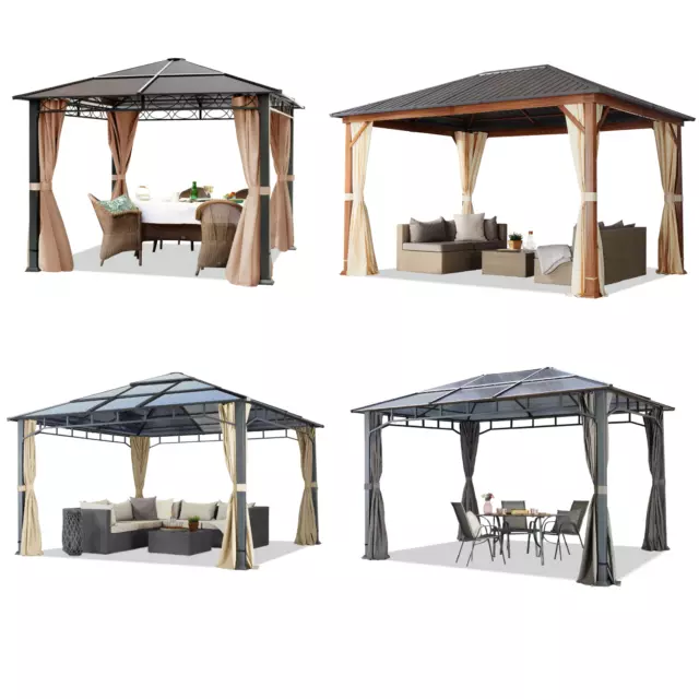Gartenpavillon Hardtop Dach - Alu Gartenzelt mit festem Dach - stabiler Pavillon
