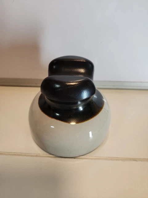 Vintage Antique 2 Tier Mushroom Porcelain Insulator In Grey And Brown 2