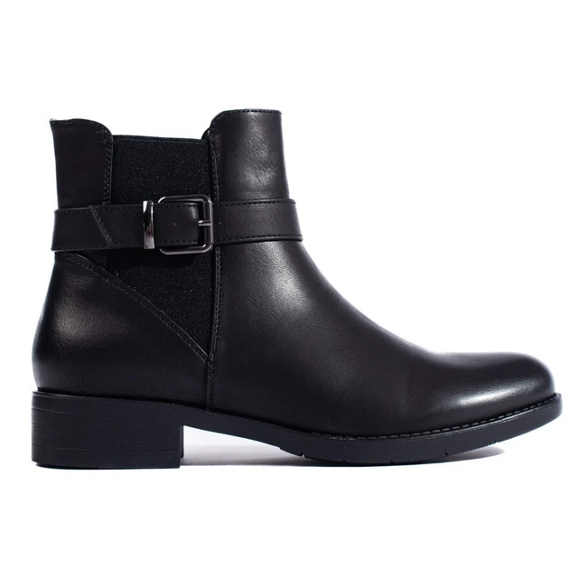 Bottines noires pour femmes avec insert en caoutchouc Shelovet le noir
