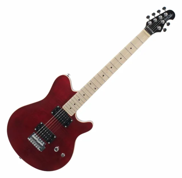 Rocktile Pro MM150-TR E-Gitarre 2 Humbucker Linde Korpus Tremolo Kabel rot red