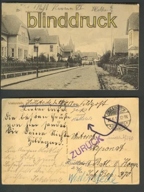 Westerstede sw-AK Bahnhofstrasse 1917 Zurückverm(d3220)
