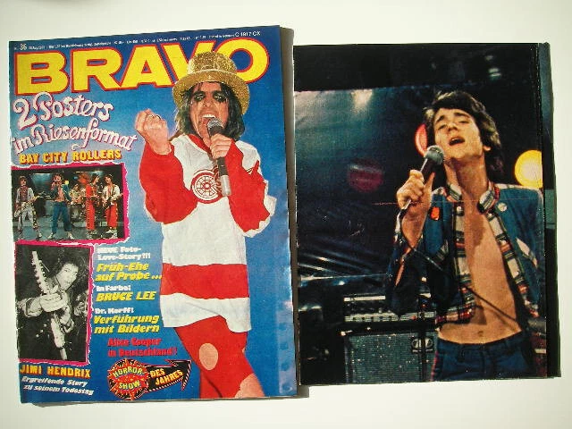 BRAVO 36 / 1975, Alice Cooper, Jimi Hendrix, Bee Gees + komplett mit Superposter