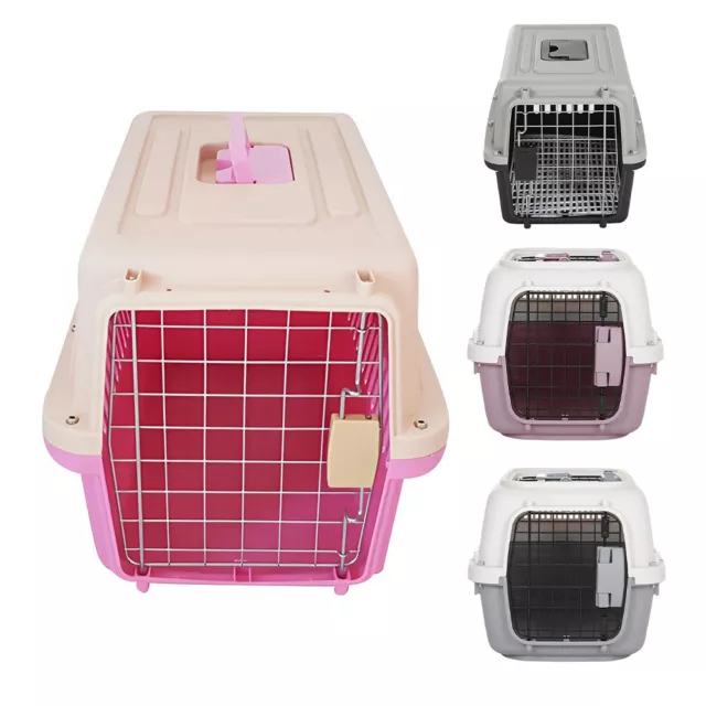 Pet Carrier Kitten Cat Dog Rabbit Transporter Travel Box Cage Vet Case Portable 3