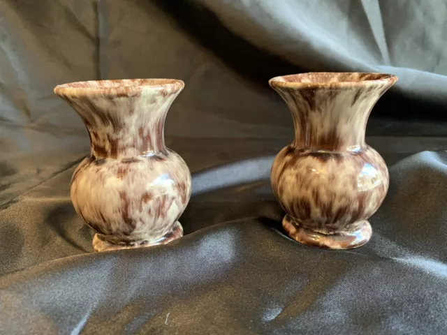Germany Bay Keramik Ceramic Art Pottery Handmade Signed Numbered Pair Bud Vases