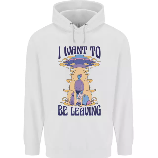 Alien UFO I Want to Be Leaving Childrens Kids Hoodie