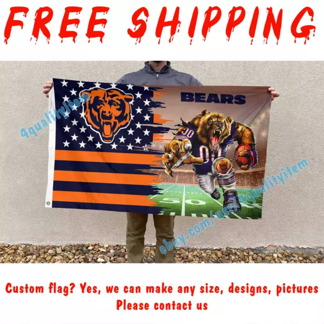 Chicago Bears Football Team Memorable Flag 90x150cm 3x5ft Fan best