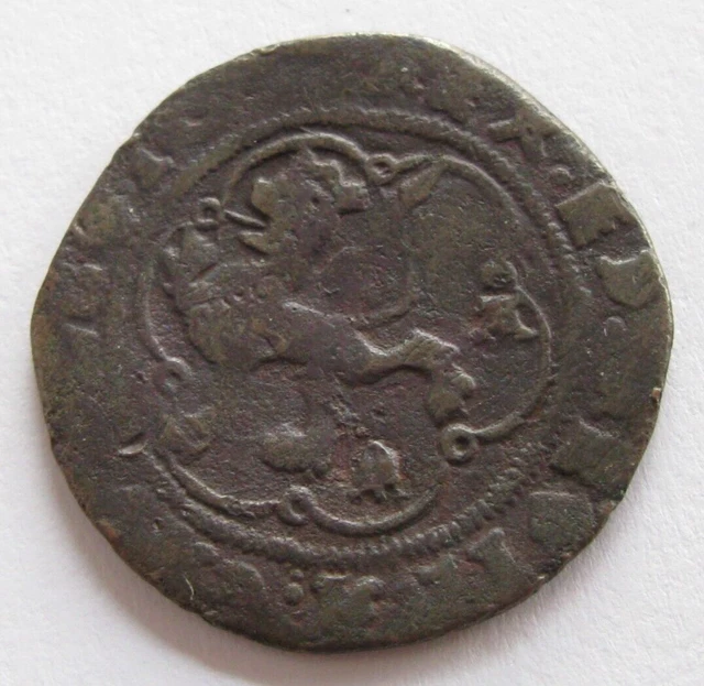 ZALDI2010 - Monarchs Catholics, 4 Maravedi Of Coruna. 0.25oz/1 1/8in Scarce