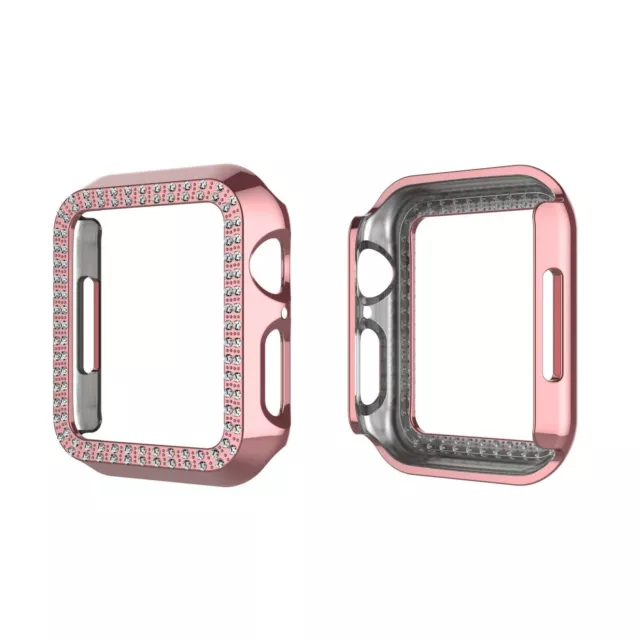 For Apple Watch 7/SE/6/5/4/3 Screen Film Bling Diamonds Case 45/44/42/41/40/38MM