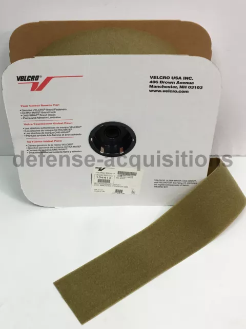 50 YARDS - 4 INCH VELCRO® Brand LOOP Fastener Sew On MilSpec Military Tape KHAKI