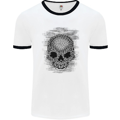 Skull of Chains Mens White Ringer T-Shirt