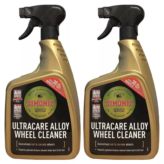 2x1 L Simoniz Ultra Care Ruote Pulitore Ruote Spray Bottiglia Senza Acido Non Corrosivo