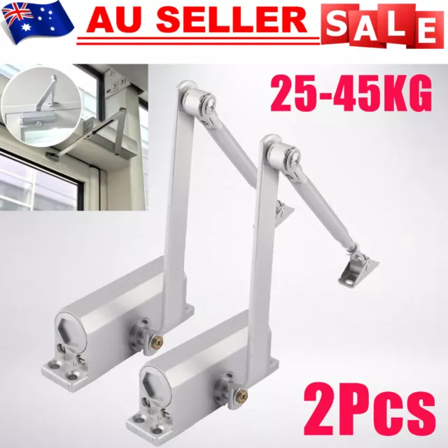 2x Adjustable Door Closer Fire Rated Auto Closing Surface Mounted 25~45KG HOT