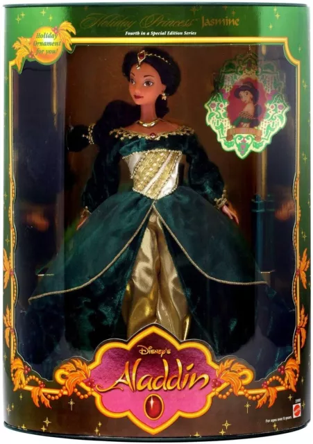 Disney Aladdin Holiday Princess Jasmine 1999 Mattel Barbie Doll NEW IN BOX
