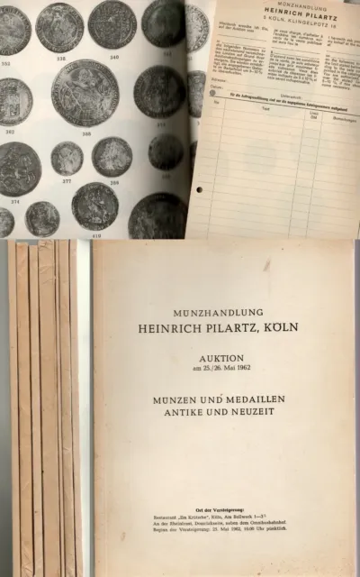 NUMISMATISCHE LITERATUR Münzen und Medaillen Auktionskataloge Pilartz 1962- 1968