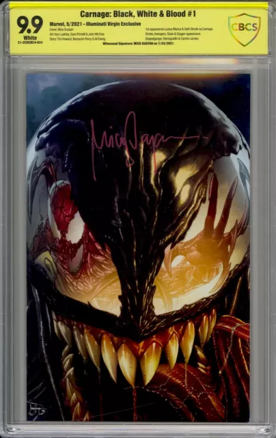 Carnage: Black, White & Blood 1 Virgin 9.9 Signed Mico Suayan 1st Lucius Marius