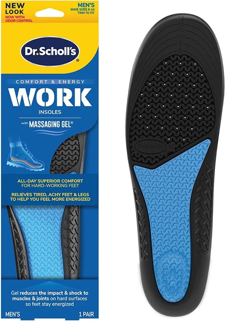 Dr. Scholl's WORK Massaging Gel Advanced Insoles // All-Day Shock Men's 8-14