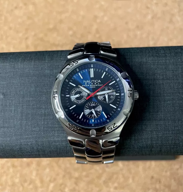 Nautica steel hotsell water resistant 100m